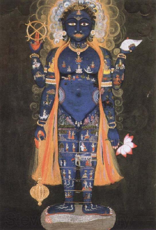 Ambrogio Lorenzetti vishnu visvarupa,preserver of the universe,represnted as the whole world Germany oil painting art